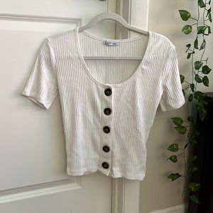 ZARA White Button Up Top